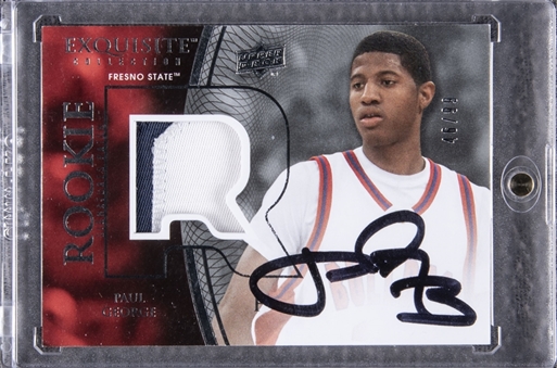 2013-14 UD "Exquisite Collection" Rookie Signature Patch #SP1 Paul George Signed Rookie Patch Card (#46/99) 